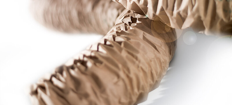 
		  A brown paper cushioning strip